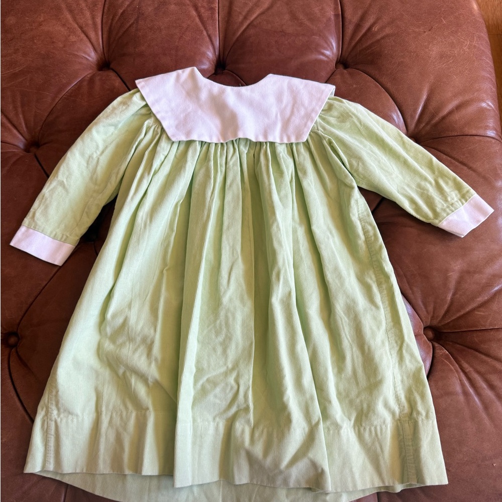 Green and White Dress with Peter Pan Collar
